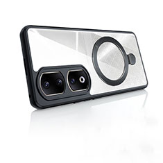 Custodia Silicone Trasparente Ultra Slim Morbida con Mag-Safe Magnetic P01 per Huawei Honor 90 Pro 5G Nero