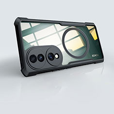 Custodia Silicone Trasparente Ultra Slim Morbida con Mag-Safe Magnetic P01 per Huawei Honor X7b Nero