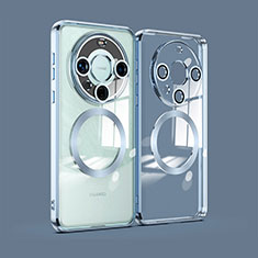 Custodia Silicone Trasparente Ultra Slim Morbida con Mag-Safe Magnetic P01 per Huawei Mate 60 Cielo Blu