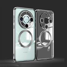 Custodia Silicone Trasparente Ultra Slim Morbida con Mag-Safe Magnetic P01 per Huawei Mate 60 Nero