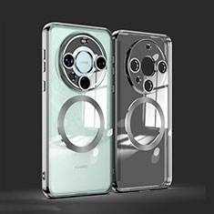 Custodia Silicone Trasparente Ultra Slim Morbida con Mag-Safe Magnetic P01 per Huawei Mate 60 Pro Nero