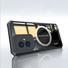 Custodia Silicone Trasparente Ultra Slim Morbida con Mag-Safe Magnetic P02 per Huawei Honor 100 5G Nero