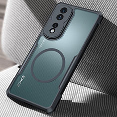 Custodia Silicone Trasparente Ultra Slim Morbida con Mag-Safe Magnetic P02 per Huawei Honor 80 Pro Flat 5G Nero