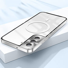 Custodia Silicone Trasparente Ultra Slim Morbida con Mag-Safe Magnetic per Samsung Galaxy S21 FE 5G Argento