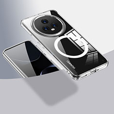 Custodia Silicone Trasparente Ultra Slim Morbida con Mag-Safe Magnetic QK1 per Huawei Honor Magic5 5G Chiaro