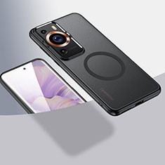 Custodia Silicone Trasparente Ultra Slim Morbida con Mag-Safe Magnetic QK1 per Huawei P60 Nero