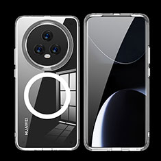 Custodia Silicone Trasparente Ultra Slim Morbida con Mag-Safe Magnetic QK2 per Huawei Honor Magic5 5G Chiaro