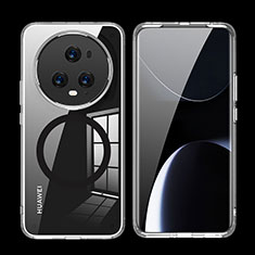 Custodia Silicone Trasparente Ultra Slim Morbida con Mag-Safe Magnetic QK2 per Huawei Honor Magic5 Pro 5G Nero