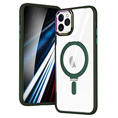 Custodia Silicone Trasparente Ultra Slim Morbida con Mag-Safe Magnetic SD1 per Apple iPhone 11 Pro Max Verde