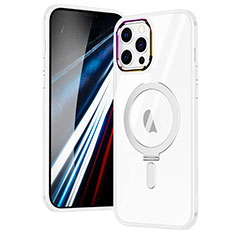 Custodia Silicone Trasparente Ultra Slim Morbida con Mag-Safe Magnetic SD1 per Apple iPhone 12 Pro Argento