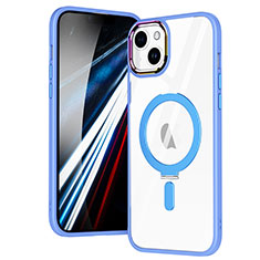 Custodia Silicone Trasparente Ultra Slim Morbida con Mag-Safe Magnetic SD1 per Apple iPhone 13 Cielo Blu