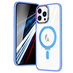 Custodia Silicone Trasparente Ultra Slim Morbida con Mag-Safe Magnetic SD1 per Apple iPhone 13 Pro Max Cielo Blu