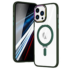 Custodia Silicone Trasparente Ultra Slim Morbida con Mag-Safe Magnetic SD1 per Apple iPhone 13 Pro Max Verde