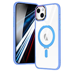 Custodia Silicone Trasparente Ultra Slim Morbida con Mag-Safe Magnetic SD1 per Apple iPhone 14 Cielo Blu