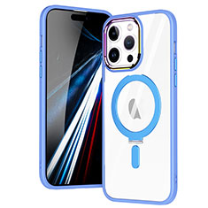 Custodia Silicone Trasparente Ultra Slim Morbida con Mag-Safe Magnetic SD1 per Apple iPhone 14 Pro Cielo Blu