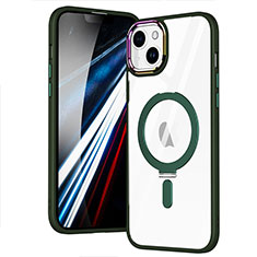 Custodia Silicone Trasparente Ultra Slim Morbida con Mag-Safe Magnetic SD1 per Apple iPhone 14 Verde