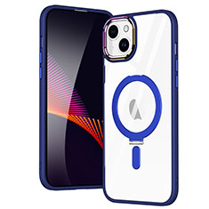 Custodia Silicone Trasparente Ultra Slim Morbida con Mag-Safe Magnetic SD1 per Apple iPhone 15 Plus Blu