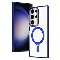 Custodia Silicone Trasparente Ultra Slim Morbida con Mag-Safe Magnetic SD1 per Samsung Galaxy S21 Ultra 5G Blu