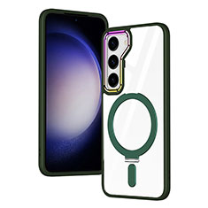 Custodia Silicone Trasparente Ultra Slim Morbida con Mag-Safe Magnetic SD1 per Samsung Galaxy S22 5G Verde