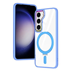 Custodia Silicone Trasparente Ultra Slim Morbida con Mag-Safe Magnetic SD1 per Samsung Galaxy S22 Plus 5G Cielo Blu
