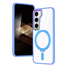 Custodia Silicone Trasparente Ultra Slim Morbida con Mag-Safe Magnetic SD1 per Samsung Galaxy S24 5G Cielo Blu