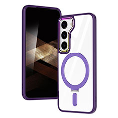 Custodia Silicone Trasparente Ultra Slim Morbida con Mag-Safe Magnetic SD1 per Samsung Galaxy S24 Plus 5G Viola