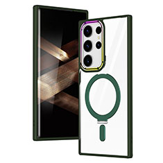 Custodia Silicone Trasparente Ultra Slim Morbida con Mag-Safe Magnetic SD1 per Samsung Galaxy S24 Ultra 5G Verde