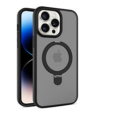 Custodia Silicone Trasparente Ultra Slim Morbida con Mag-Safe Magnetic T02 per Apple iPhone 14 Pro Nero