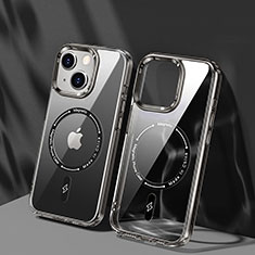 Custodia Silicone Trasparente Ultra Slim Morbida con Mag-Safe Magnetic TB1 per Apple iPhone 15 Grigio