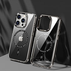 Custodia Silicone Trasparente Ultra Slim Morbida con Mag-Safe Magnetic TB1 per Apple iPhone 15 Pro Grigio