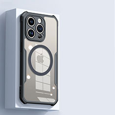 Custodia Silicone Trasparente Ultra Slim Morbida con Mag-Safe Magnetic X02D per Apple iPhone 13 Pro Nero