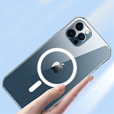 Custodia Silicone Trasparente Ultra Slim Morbida con Mag-Safe Magnetic XD3 per Apple iPhone 15 Pro Chiaro
