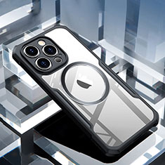 Custodia Silicone Trasparente Ultra Slim Morbida con Mag-Safe Magnetic XD5 per Apple iPhone 14 Pro Max Nero