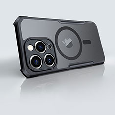 Custodia Silicone Trasparente Ultra Slim Morbida con Mag-Safe Magnetic XD6 per Apple iPhone 15 Pro Nero