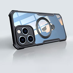 Custodia Silicone Trasparente Ultra Slim Morbida con Mag-Safe Magnetic XD7 per Apple iPhone 15 Pro Max Nero
