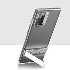 Custodia Silicone Trasparente Ultra Slim Morbida con Supporto per Samsung Galaxy Note 20 5G Chiaro