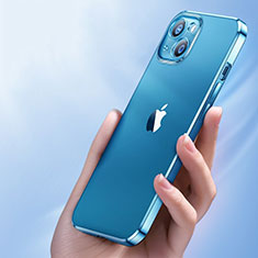 Custodia Silicone Trasparente Ultra Slim Morbida per Apple iPhone 13 Mini Blu