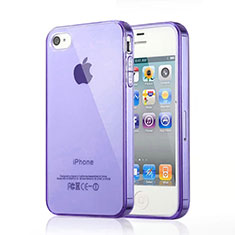 Custodia Silicone Trasparente Ultra Slim Morbida per Apple iPhone 4 Viola