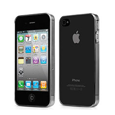 Custodia Silicone Trasparente Ultra Slim Morbida per Apple iPhone 4S Grigio