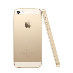 Custodia Silicone Trasparente Ultra Slim Morbida per Apple iPhone 5S Oro