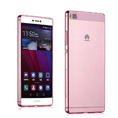 Custodia Silicone Trasparente Ultra Slim Morbida per Huawei P8 Rosa