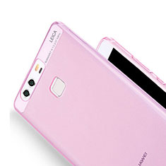 Custodia Silicone Trasparente Ultra Slim Morbida per Huawei P9 Plus Rosa