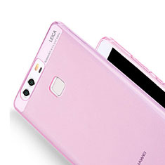 Custodia Silicone Trasparente Ultra Slim Morbida per Huawei P9 Rosa