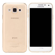 Custodia Silicone Trasparente Ultra Slim Morbida per Samsung Galaxy E5 SM-E500F E500H Oro