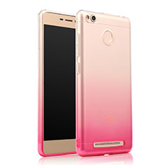 Custodia Silicone Trasparente Ultra Slim Morbida Sfumato per Xiaomi Redmi 3X Rosa