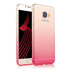 Custodia Silicone Trasparente Ultra Slim Morbida Sfumato T04 per Samsung Galaxy C5 Pro C5010 Rosa