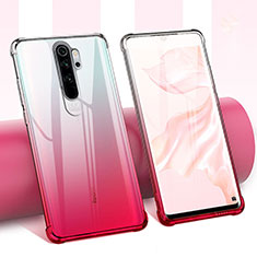 Custodia Silicone Trasparente Ultra Sottile Cover Fiori per Xiaomi Redmi Note 8 Pro Rosso Rosa
