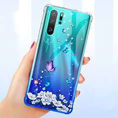 Custodia Silicone Trasparente Ultra Sottile Cover Fiori T01 per Huawei P30 Pro Multicolore