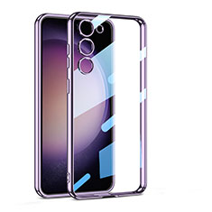 Custodia Silicone Trasparente Ultra Sottile Cover Morbida AC1 per Samsung Galaxy S21 Plus 5G Viola