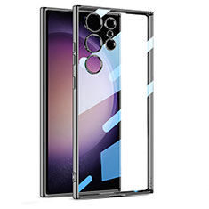 Custodia Silicone Trasparente Ultra Sottile Cover Morbida AC1 per Samsung Galaxy S21 Ultra 5G Nero